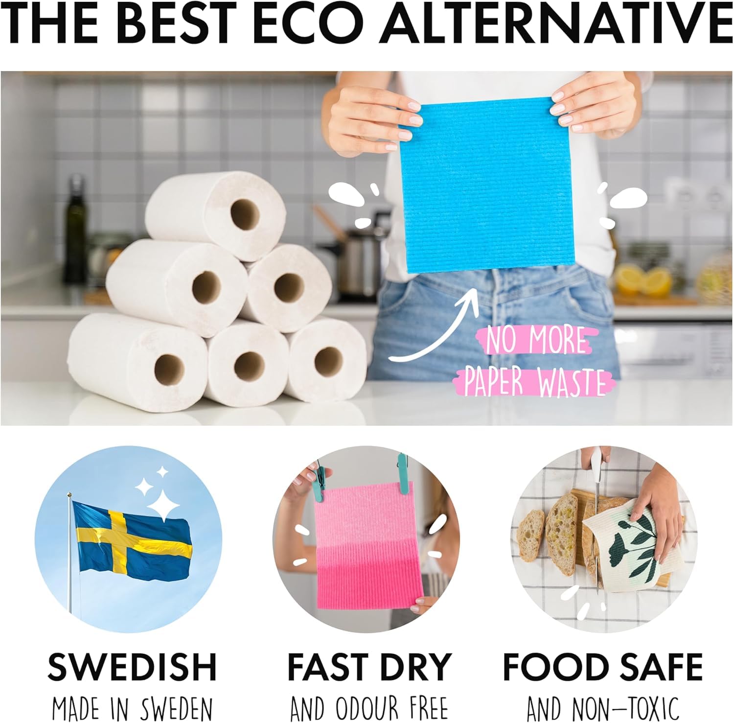 Amazon.co.jp: SUPERSCANDI スウェーデン製ディッシュクロス 再利用